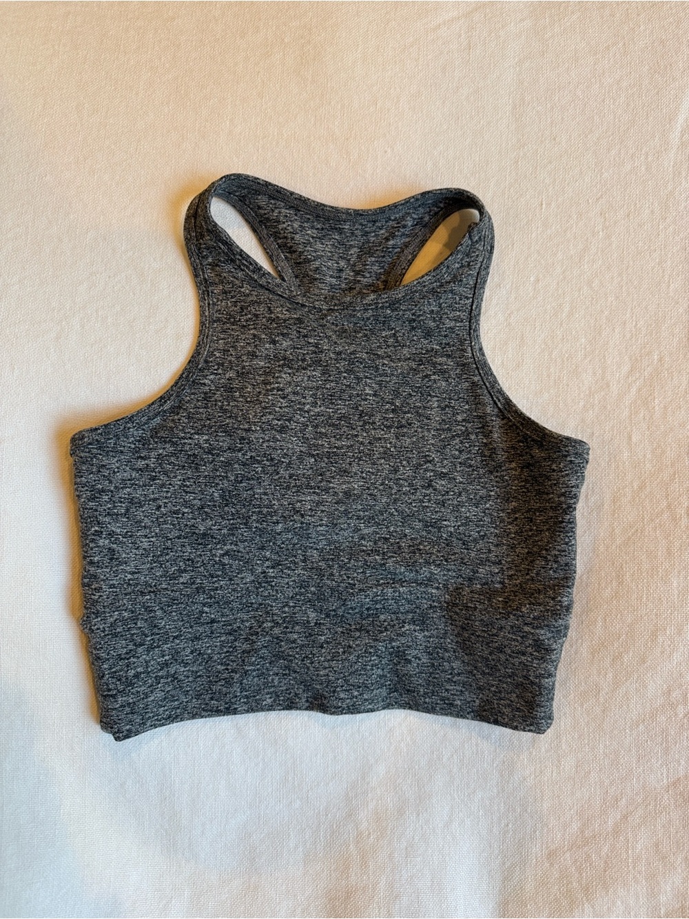 Women's Heather Gray Racerback Crop Active Tank Top